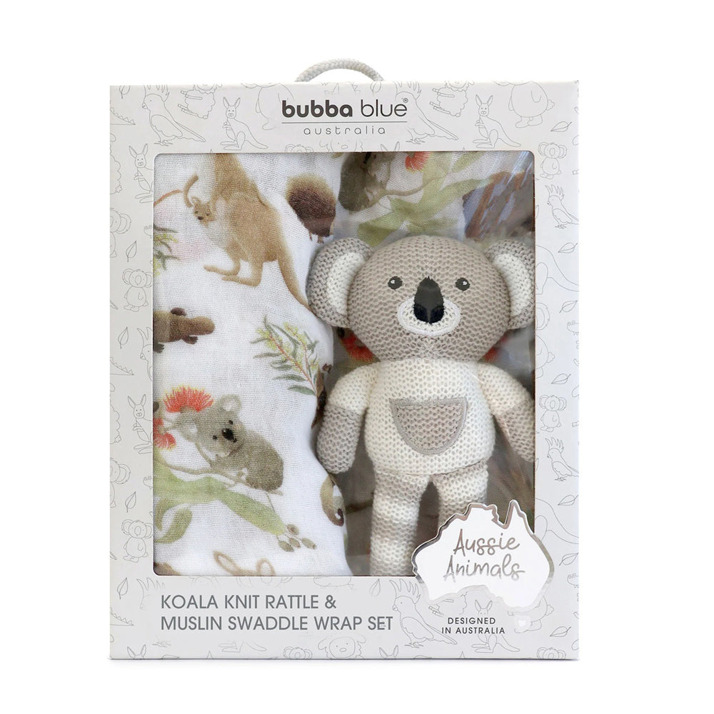 Bubba Blue Koala Rattle & Muslin Wrap Gift Set