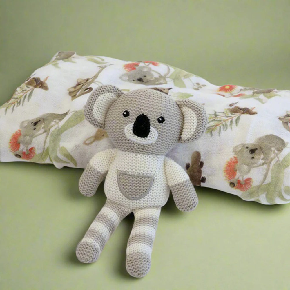 Bubba Blue Koala Rattle & Muslin Wrap Gift Set