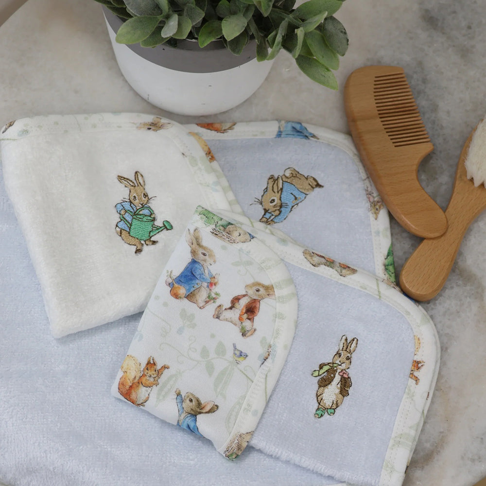 Bubba Blue Peter Rabbit & Benjamin Bunny 3PK Face Washers