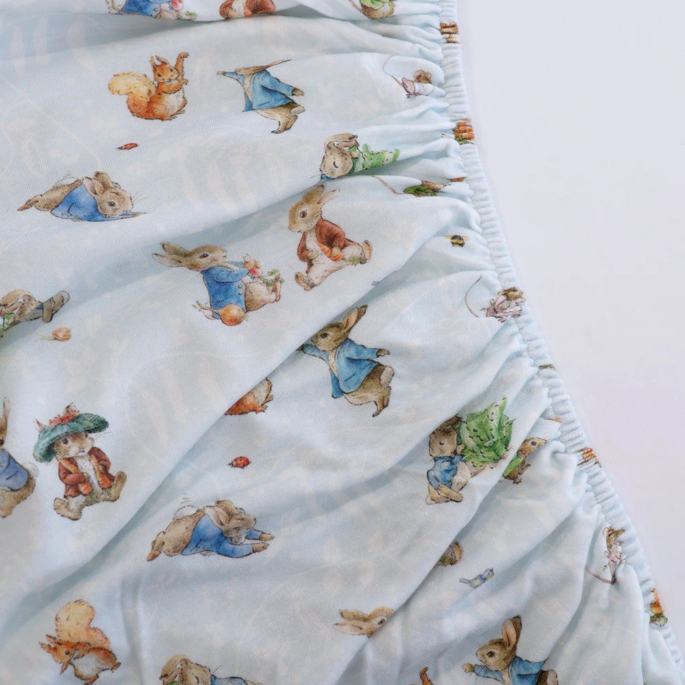 Bubba Blue Peter Rabbit & Benjamin Bunny Cot Fitted Sheet
