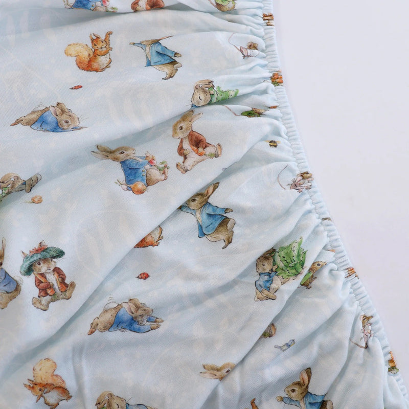 Bubba Blue Peter Rabbit & Benjamin Bunny Cot Fitted Sheet