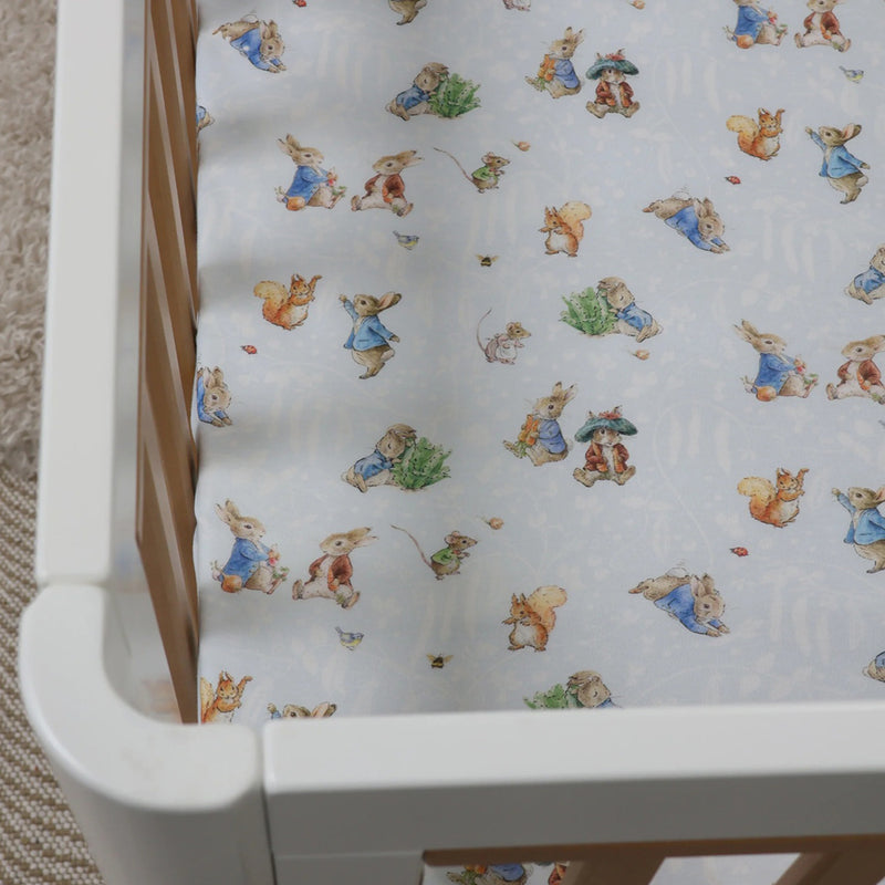 Bubba Blue Peter Rabbit & Benjamin Bunny Cot Fitted Sheet