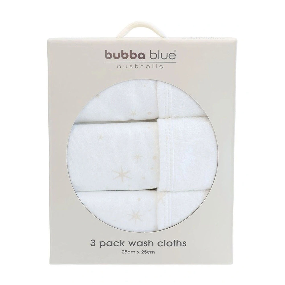 Bubba Blue Twinkle Twinkle 3pk Wash Cloths