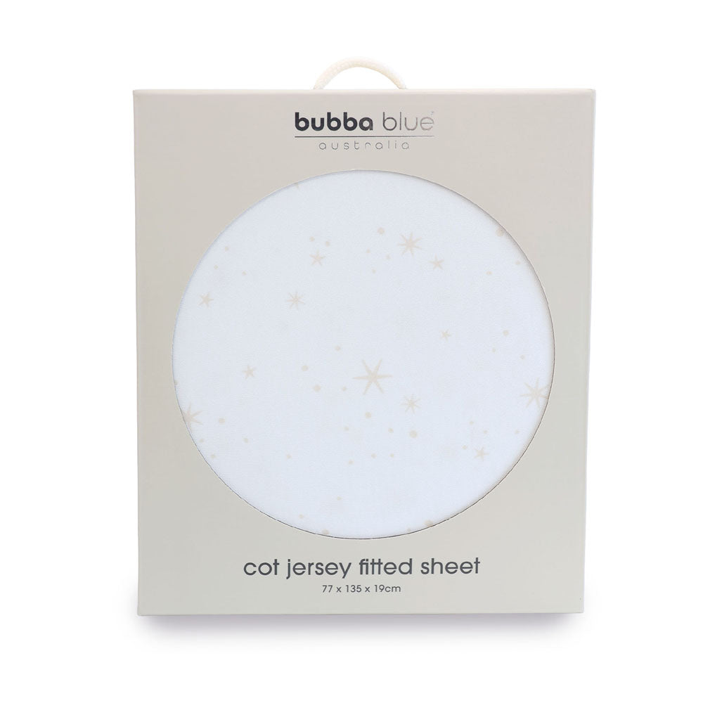 Bubba Blue Twinkle Twinkle Jersey Cot Fitted Sheet
