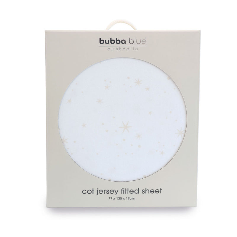 Bubba Blue Twinkle Twinkle Jersey Cot Fitted Sheet
