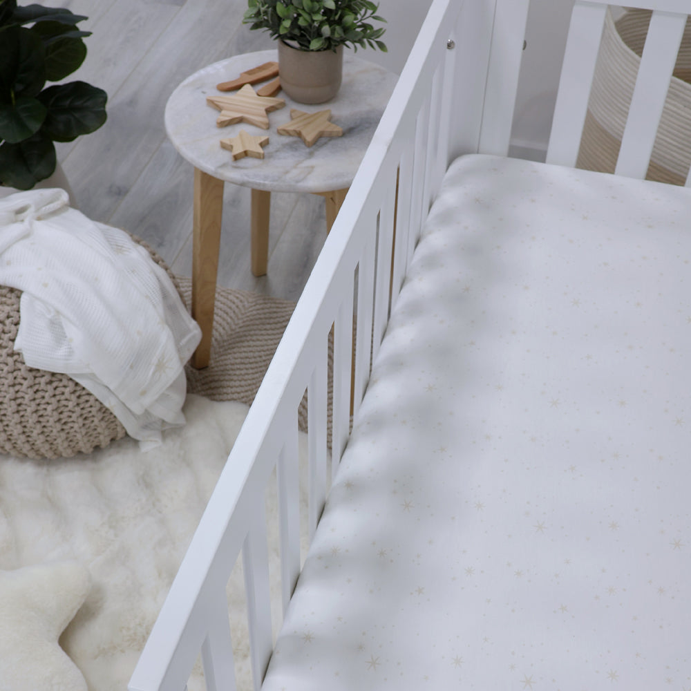 Bubba Blue Twinkle Twinkle Jersey Cot Fitted Sheet
