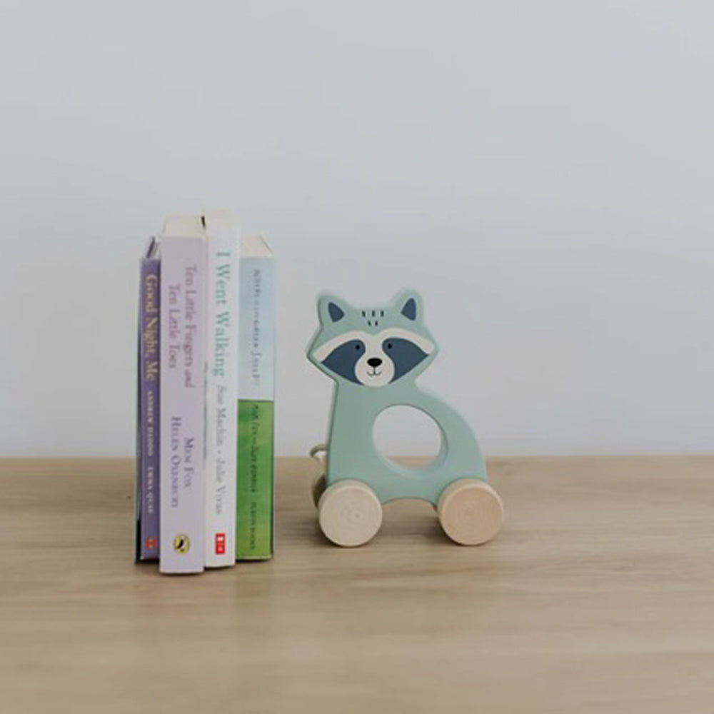 Bubble Wooden Raccoon Pull Along Toy