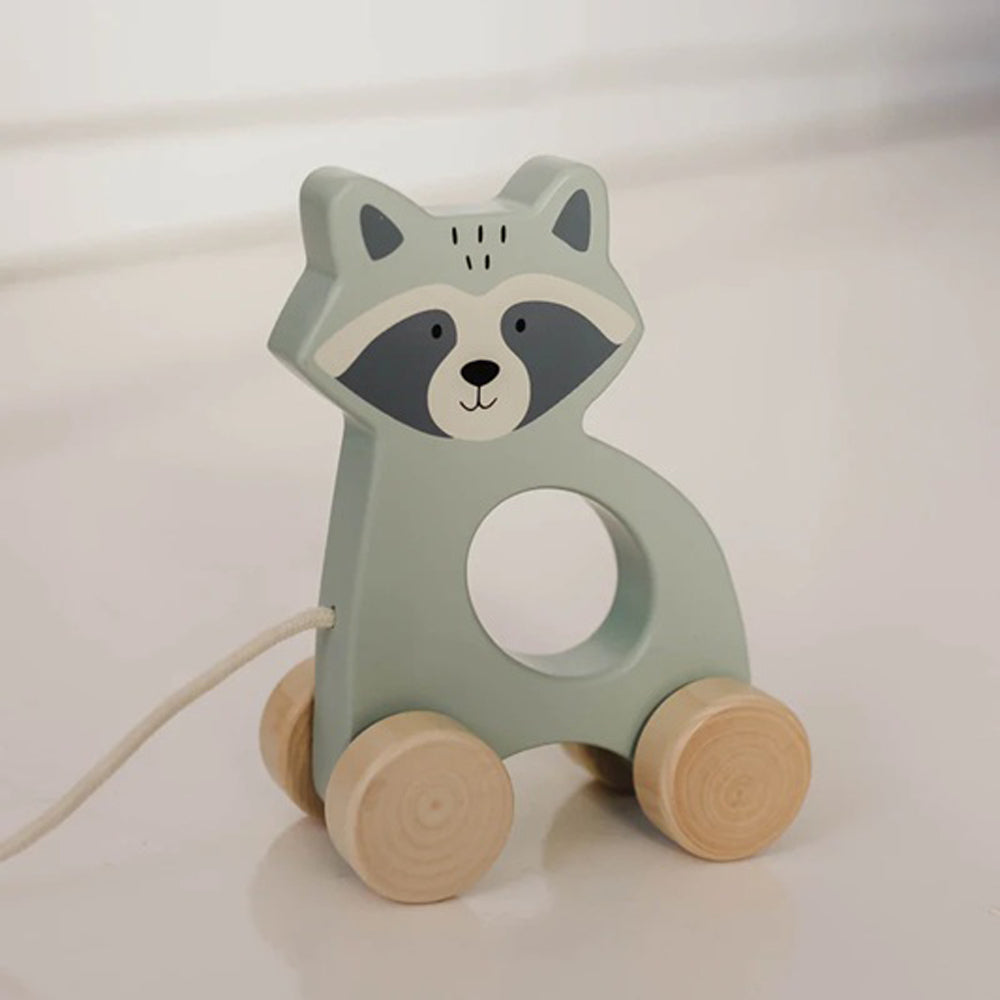 Bubble Wooden Raccoon Pull Along Toy