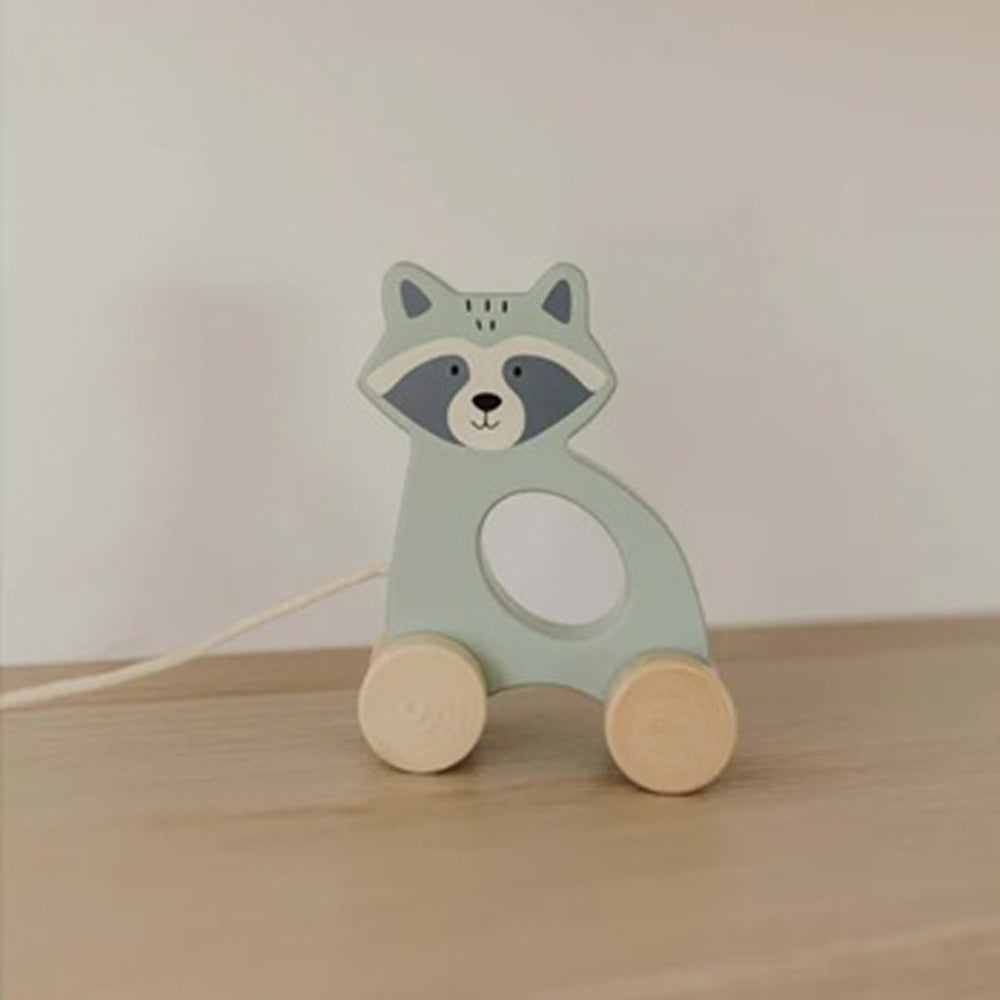 Bubble Wooden Raccoon Pull Along Toy