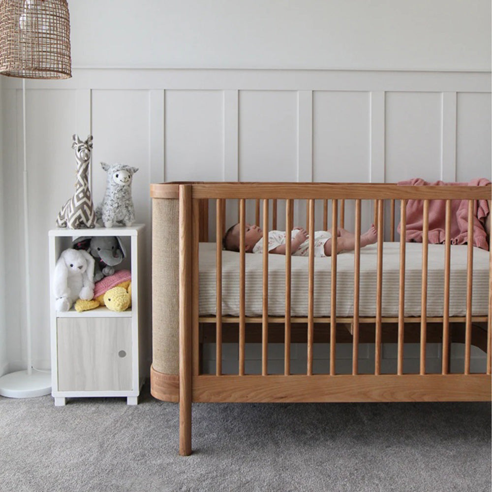 Cariboo Indi Cot + Tru- Sleep Mattress + Indi Dresser Nursery Package