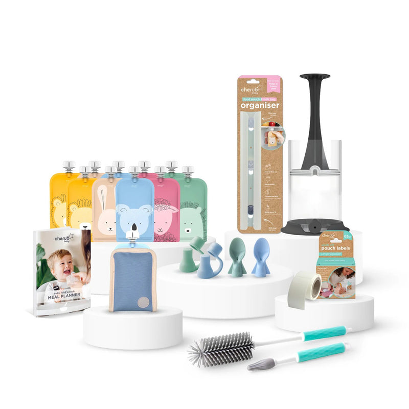 Cherub Baby On The Go Reusable Food Pouch Bundle Kit