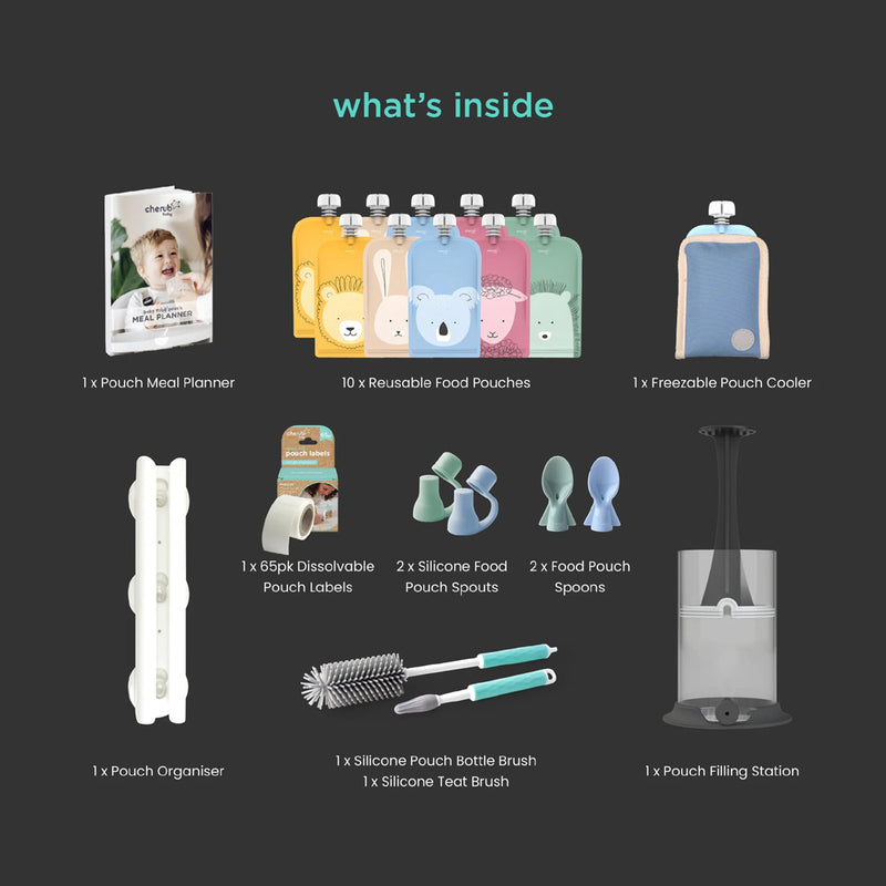 Cherub Baby On The Go Reusable Food Pouch Bundle Kit