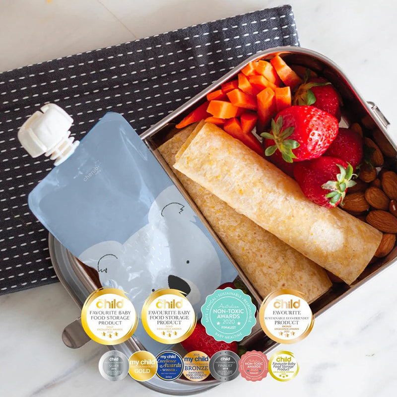 Cherub Baby On The Go Reusable Food Pouch Bundle Kit