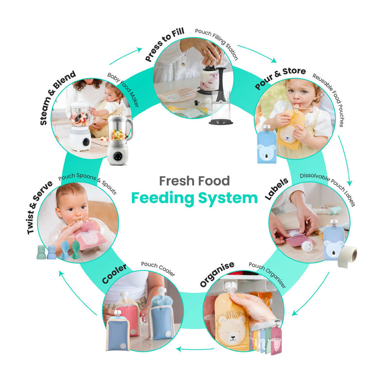 Cherub Baby On The Go Reusable Food Pouch Bundle Kit