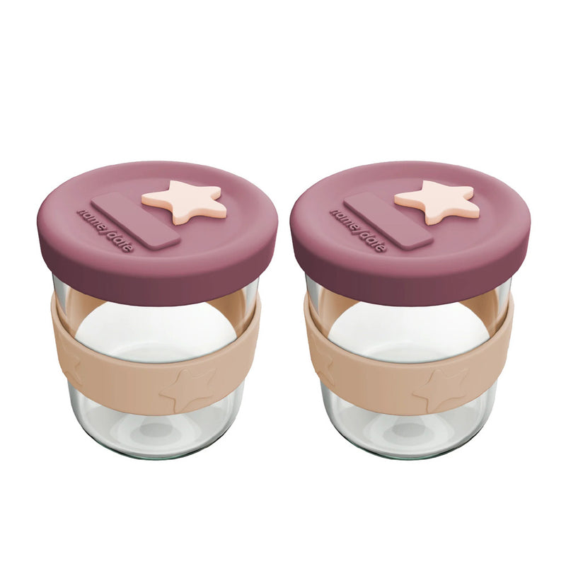 Cherub Baby Silicone and Glass Baby Food Storage 2pk 180ml
