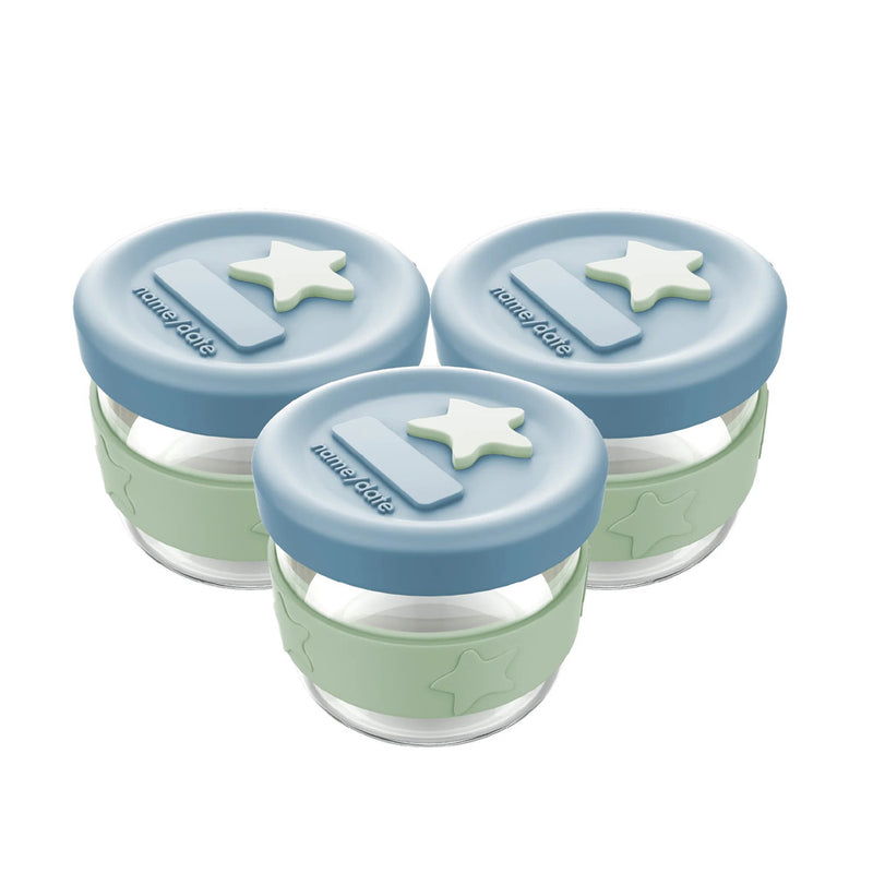 Cherub Baby Silicone and Glass Baby Food Storage 3pk 120ml