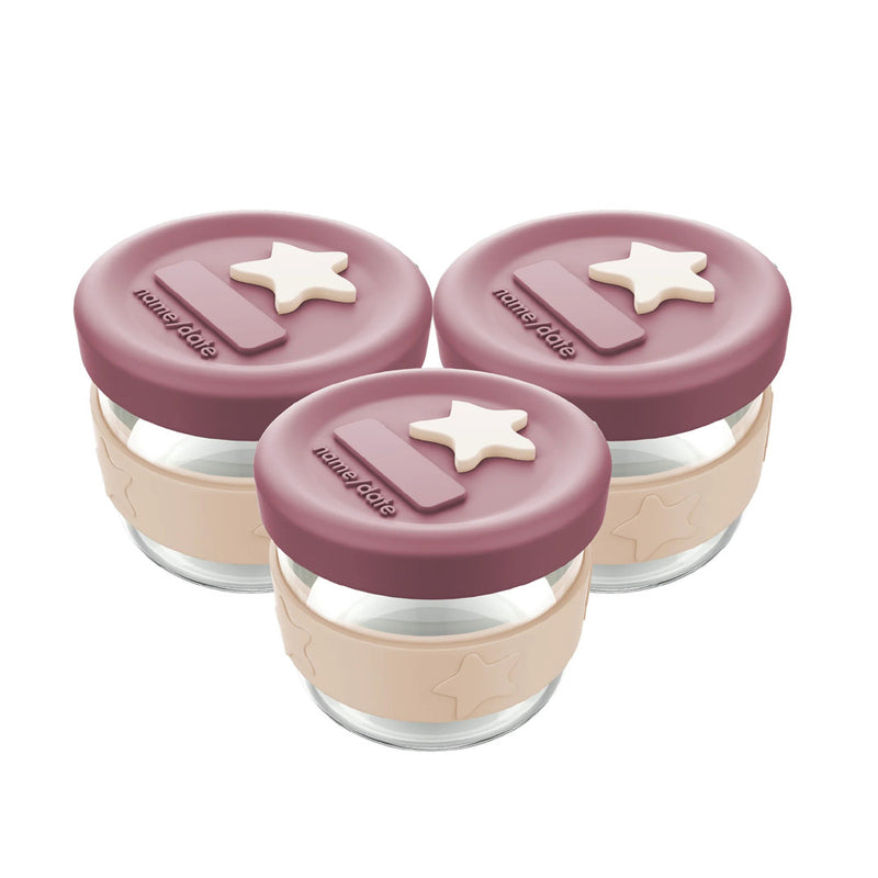 Cherub Baby Silicone and Glass Baby Food Storage 3pk 120ml