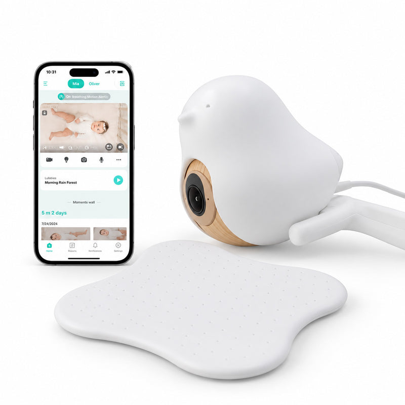 CuboAi 2025 Smart Baby Monitor 3 Floor Stand Set + CuboAi Sleep Sensor Pad