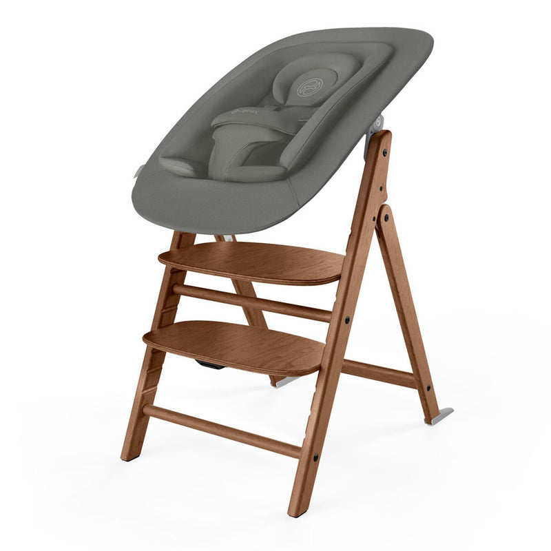 Cybex Click & Fold Highchair Ultimate Newborn Bundle- Dark Natural