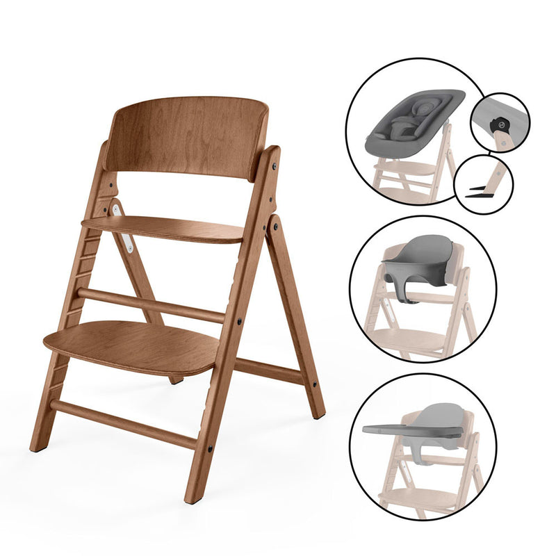 Cybex Click & Fold Highchair Ultimate Newborn Bundle- Dark Natural
