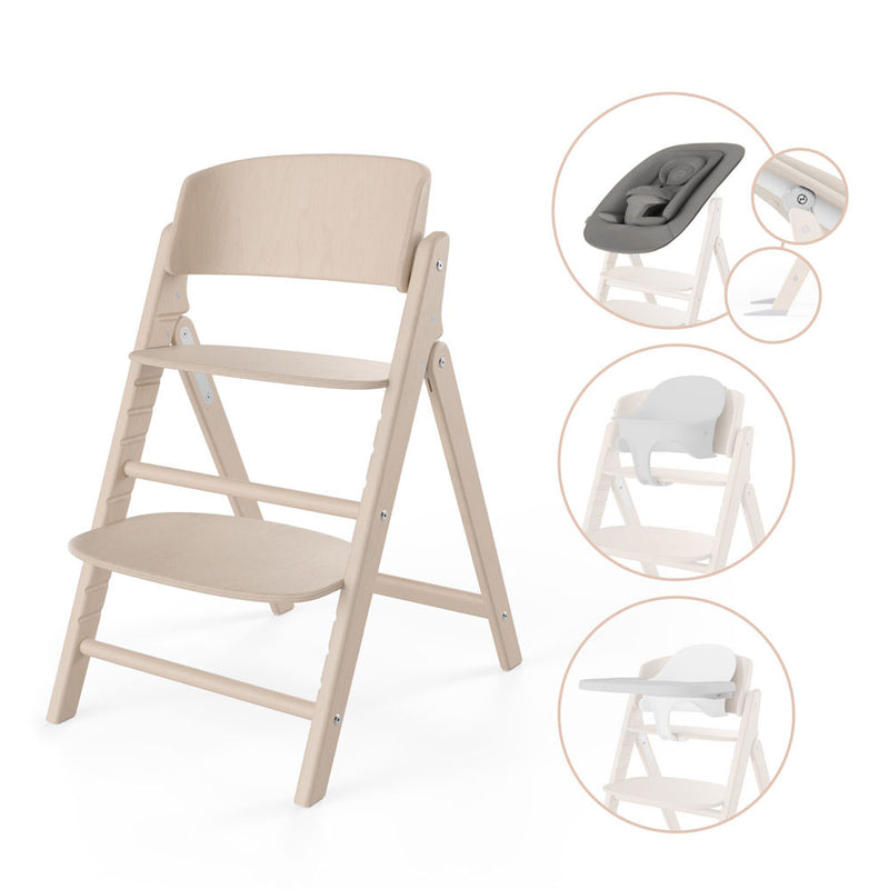Cybex Click & Fold Highchair Ultimate Newborn Bundle- Natural