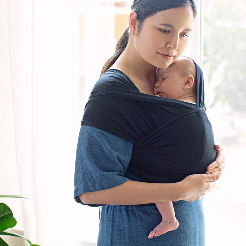 Ergobaby Aura Sustainably Sourced Knit Baby Wrap Soft Black