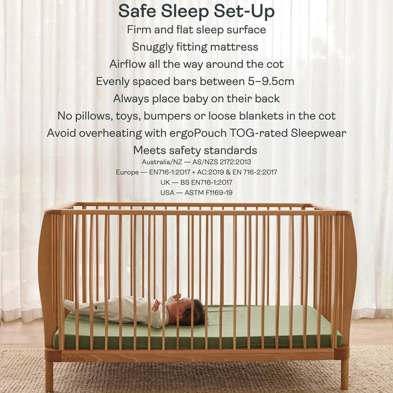 Ergopouch Ellska SKYE Cot + BabyRest Comfi Core Mattress