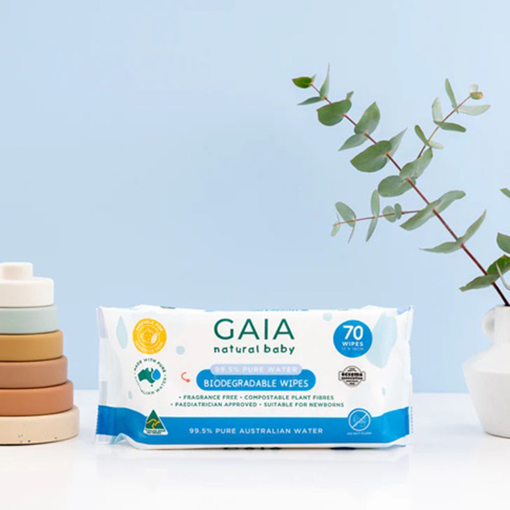 Gaia 99.5% Pure Water Wipes 70pk