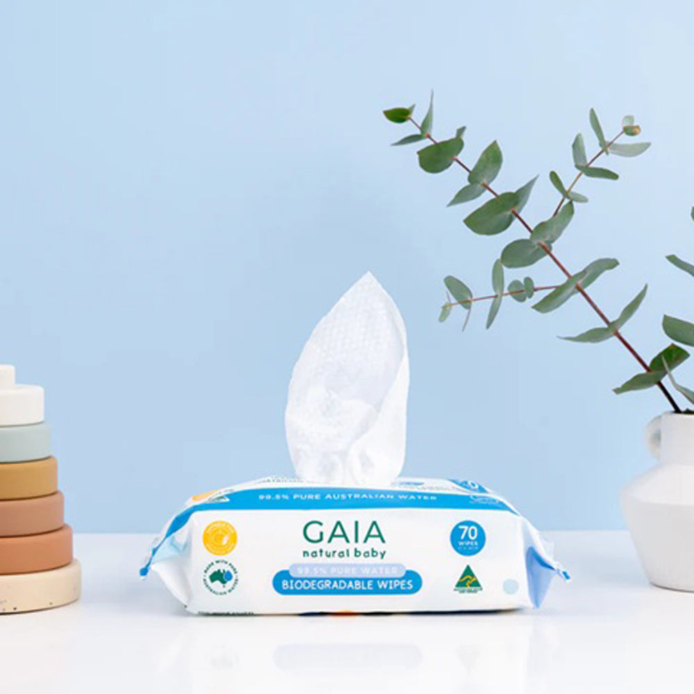 Gaia 99.5% Pure Water Wipes 70pk