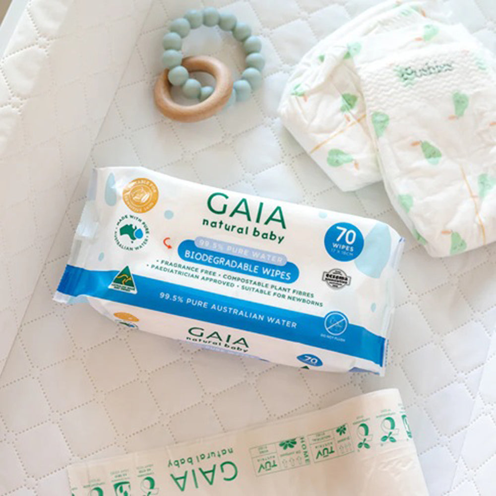 Gaia 99.5% Pure Water Wipes 70pk