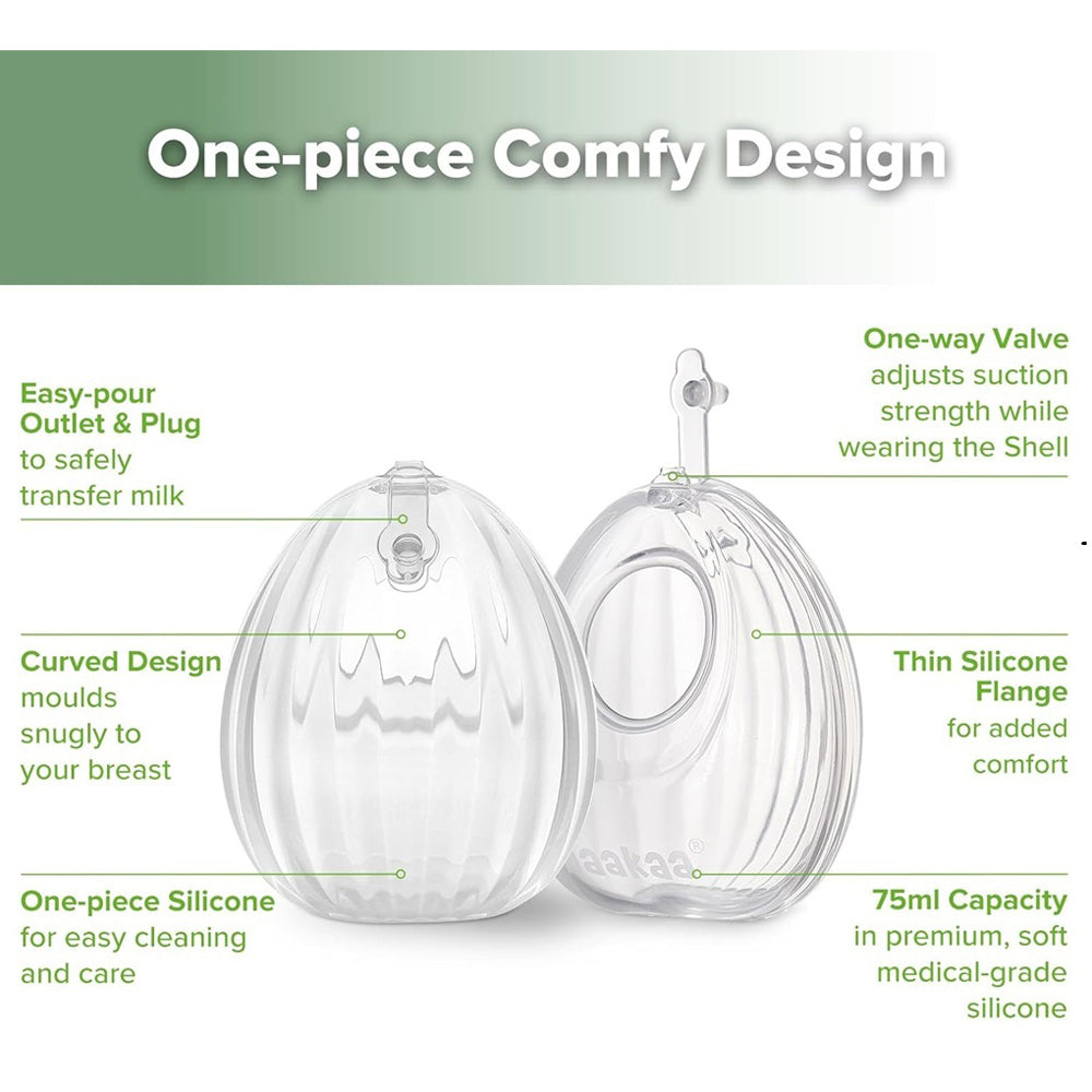 Haakaa Wearable Manual Breast Pump with Steriliser Bag 75ml 2pk