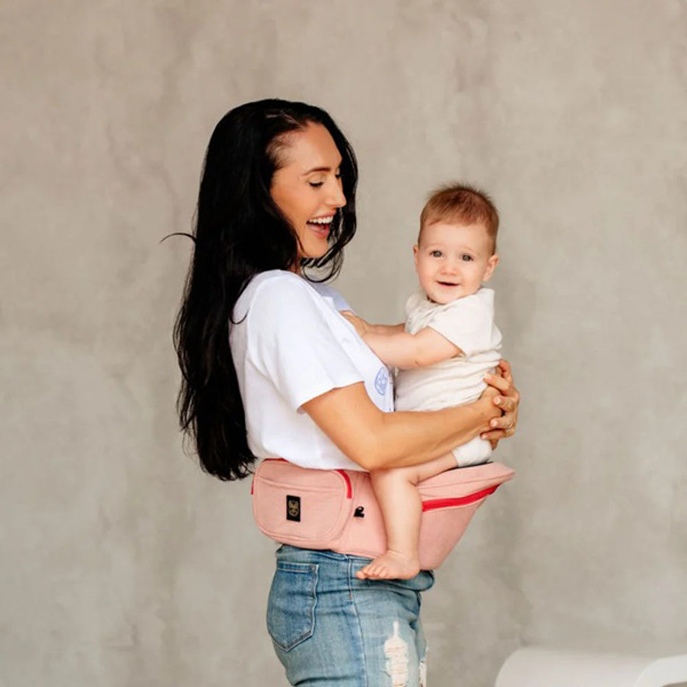 Hackerlily Hipsurfer Vegan Leather Hipseat Baby Carrier & Bum Bag Pink & Red