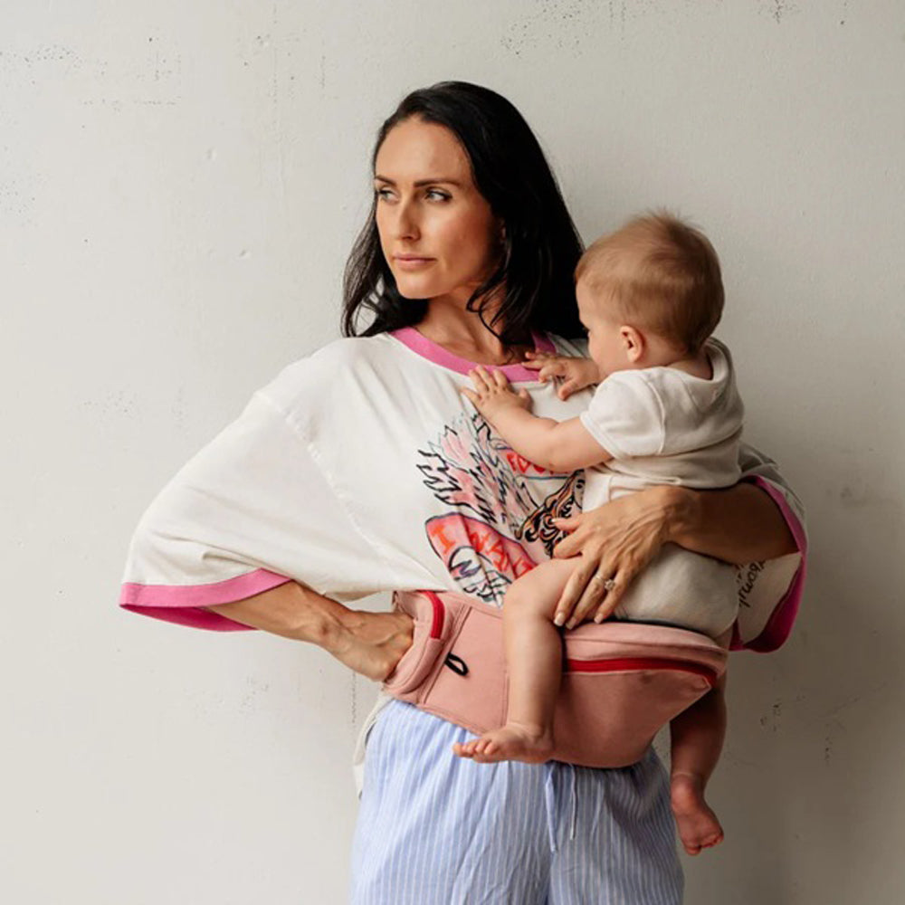 Hackerlily Hipsurfer Vegan Leather Hipseat Baby Carrier & Bum Bag Pink & Red