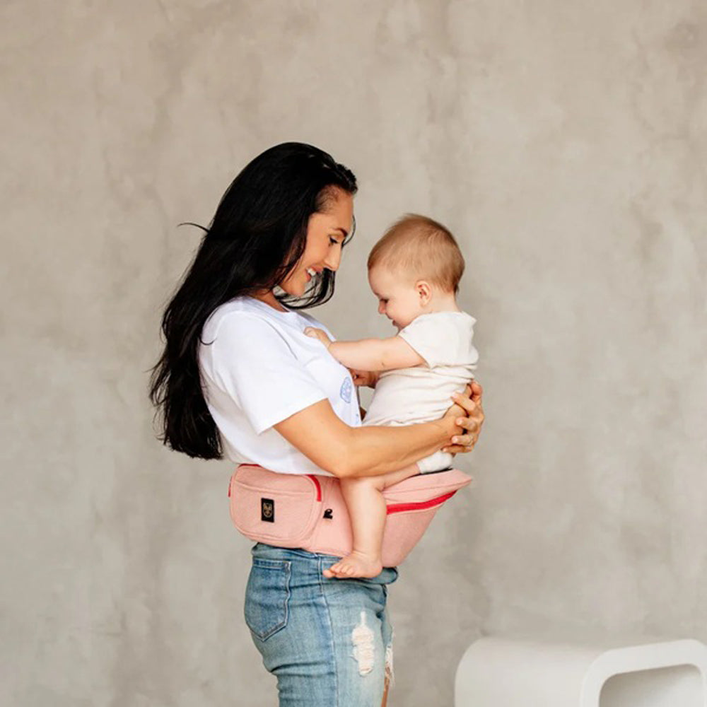 Hackerlily Hipsurfer Vegan Leather Hipseat Baby Carrier & Bum Bag Pink & Red
