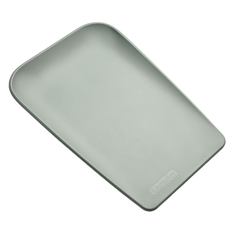 A gray, rectangular silicone utensil rest with raised edges and a smooth surface, branded with "Lékué"—like a compact Leander Matty Mini Change Mat Sage by Leander, but designed for your kitchen tools.