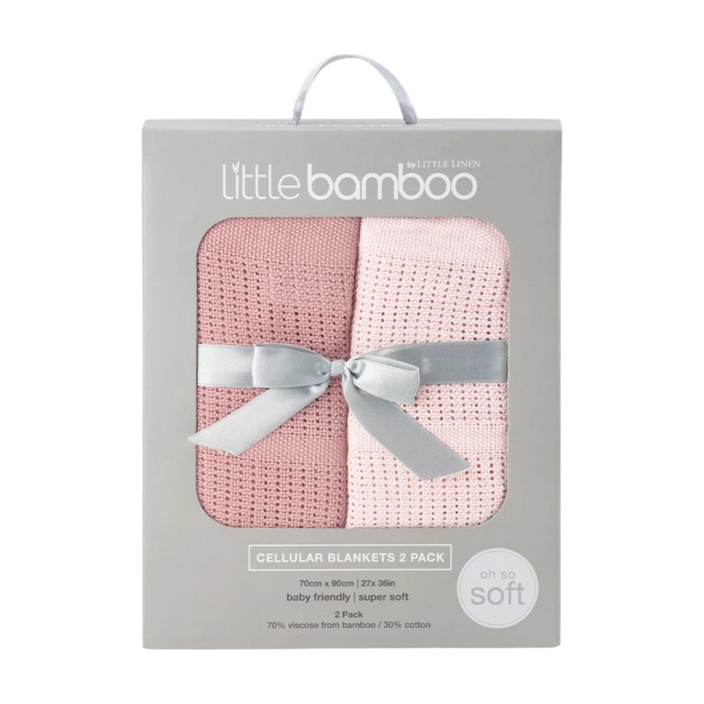 Little Bamboo Cellular Blanket 2Pk  - Dusty Rose