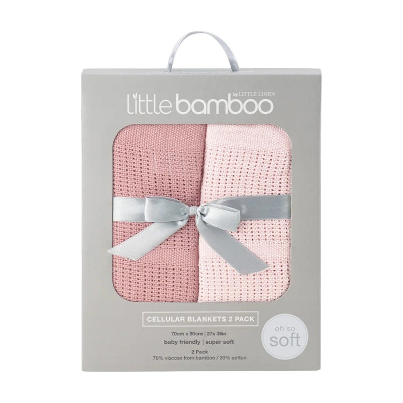Little Bamboo Cellular Blanket 2Pk - Dusty Rose