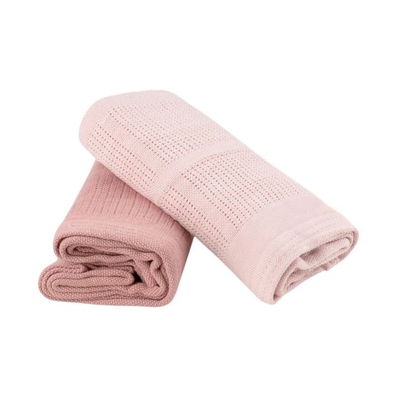 Little Bamboo Cellular Blanket 2Pk - Dusty Rose