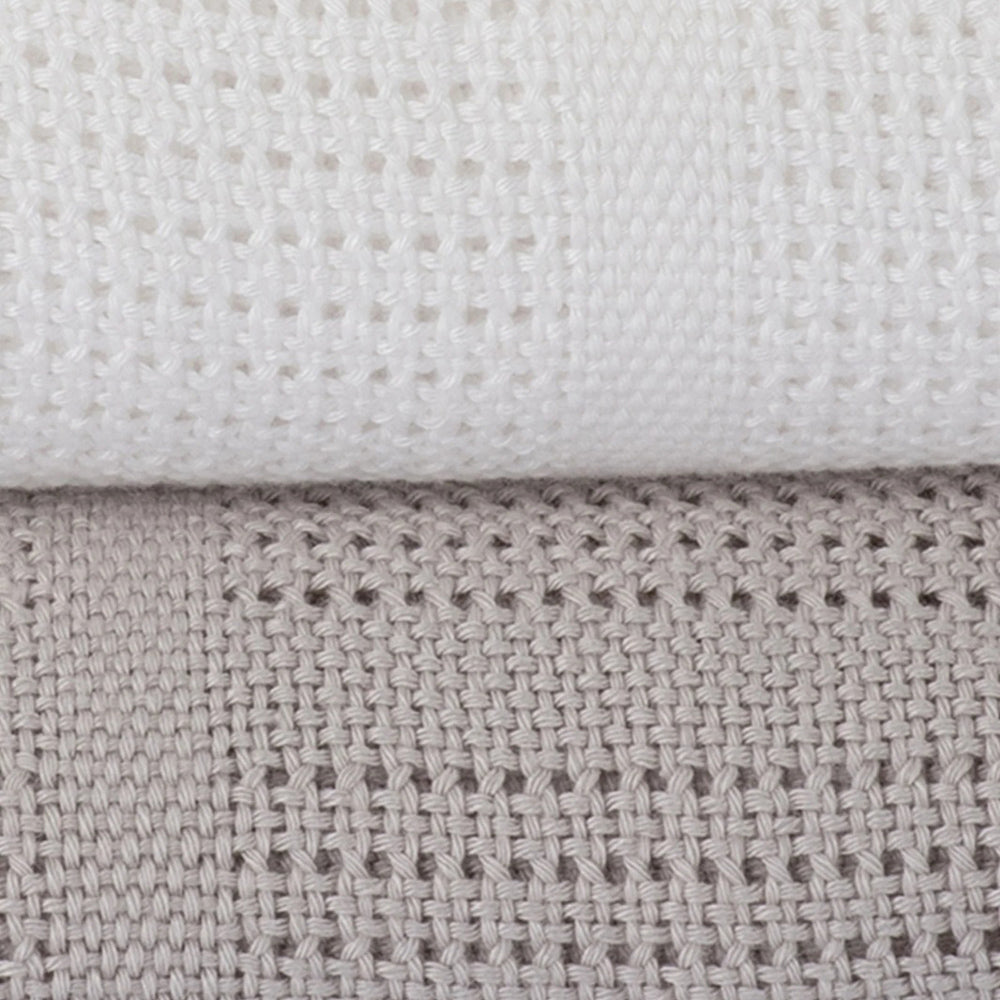 Little Bamboo Cellular Blanket 2Pk  - Stone Grey