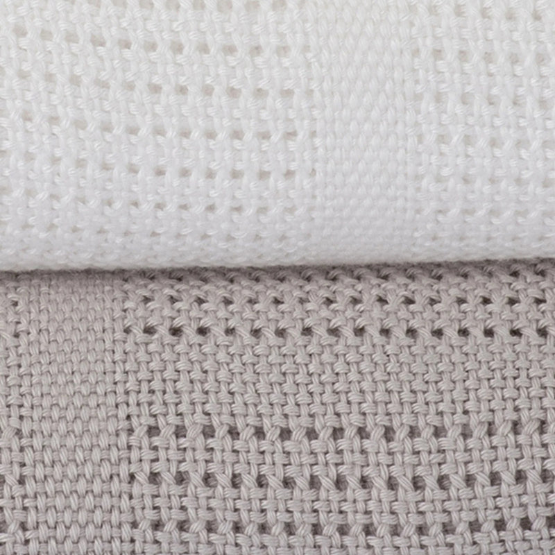 Little Bamboo Cellular Blanket 2Pk - Stone Grey