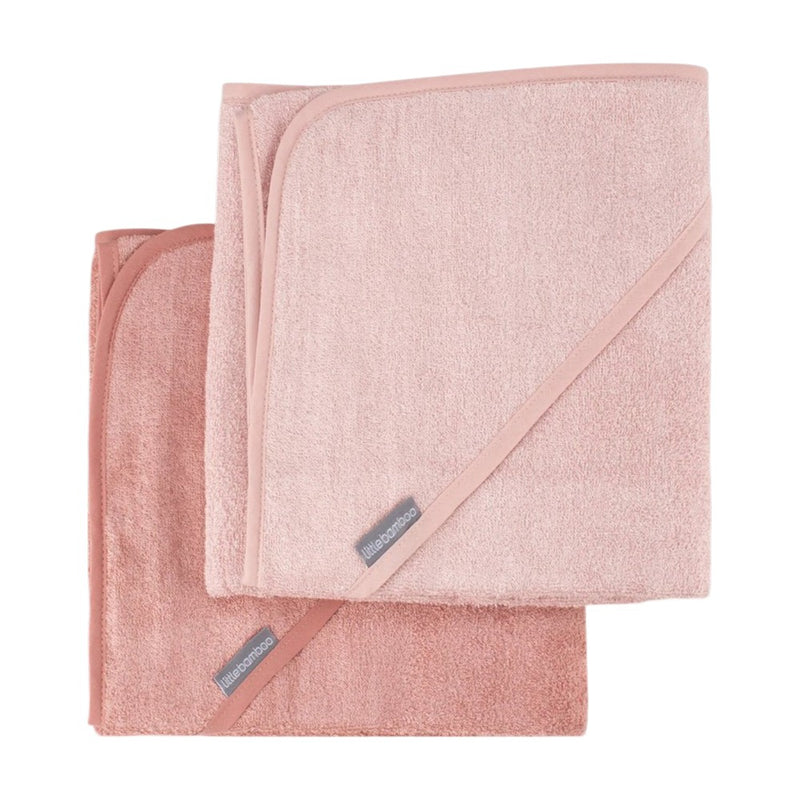 Little Bamboo Hooded Towel 2PK - Dusty Rose