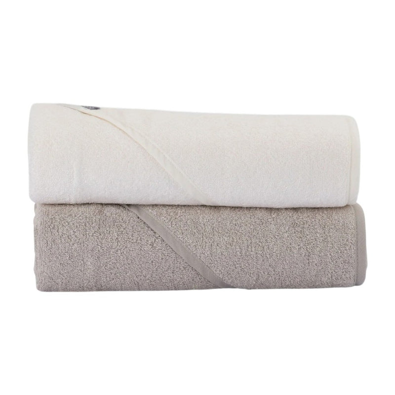 Little Bamboo Hooded Towel 2PK - Stone Grey