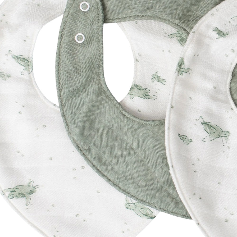 Little Bamboo Muslin Bib 5PK - Turtle Bay