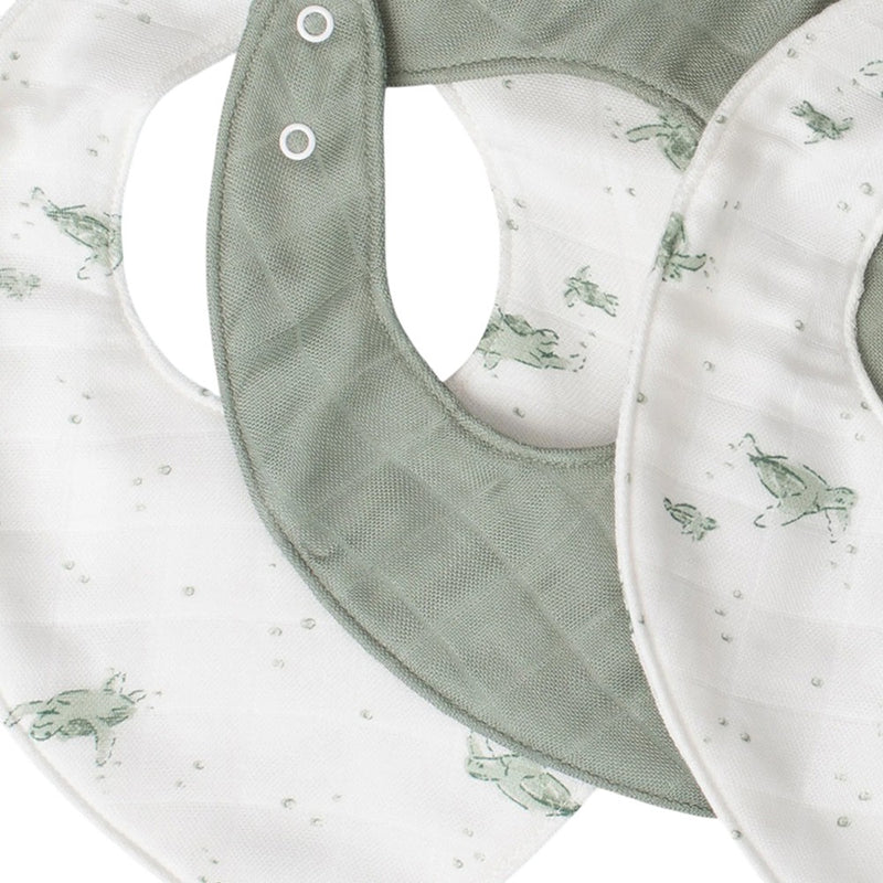 Little Bamboo Muslin Bib 5PK - Turtle Bay