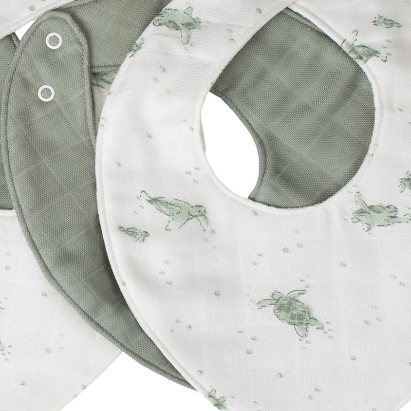 Little Bamboo Muslin Bib 5PK - Turtle Bay
