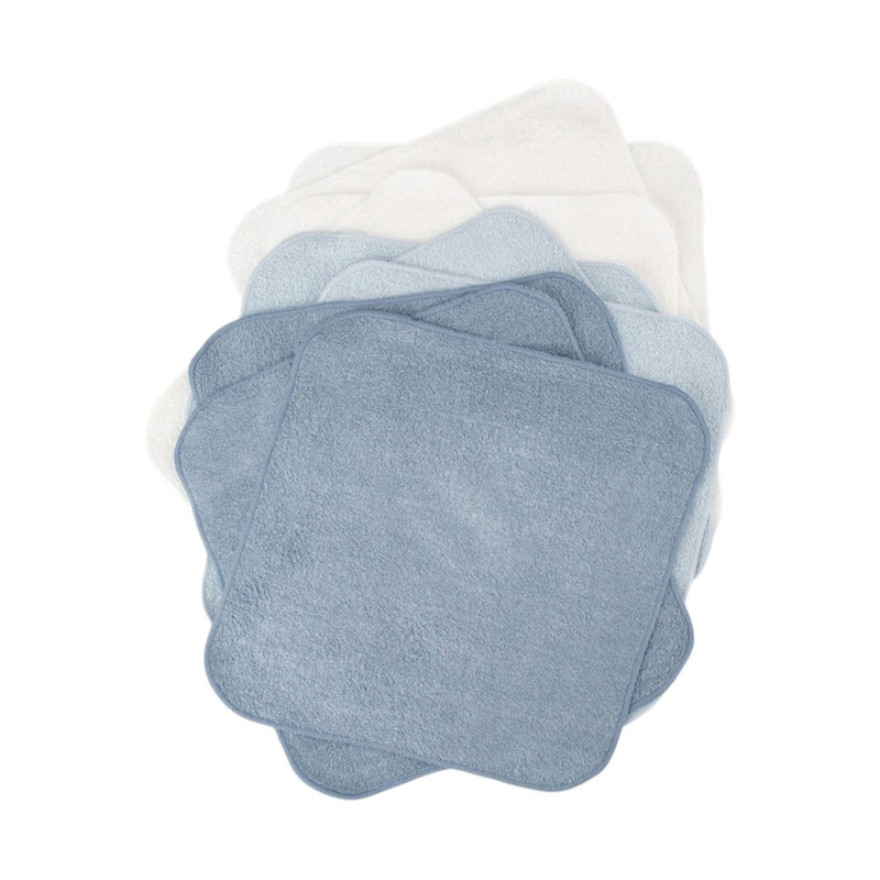 Little Bamboo Towelling Washer 10PK - Retro Blue