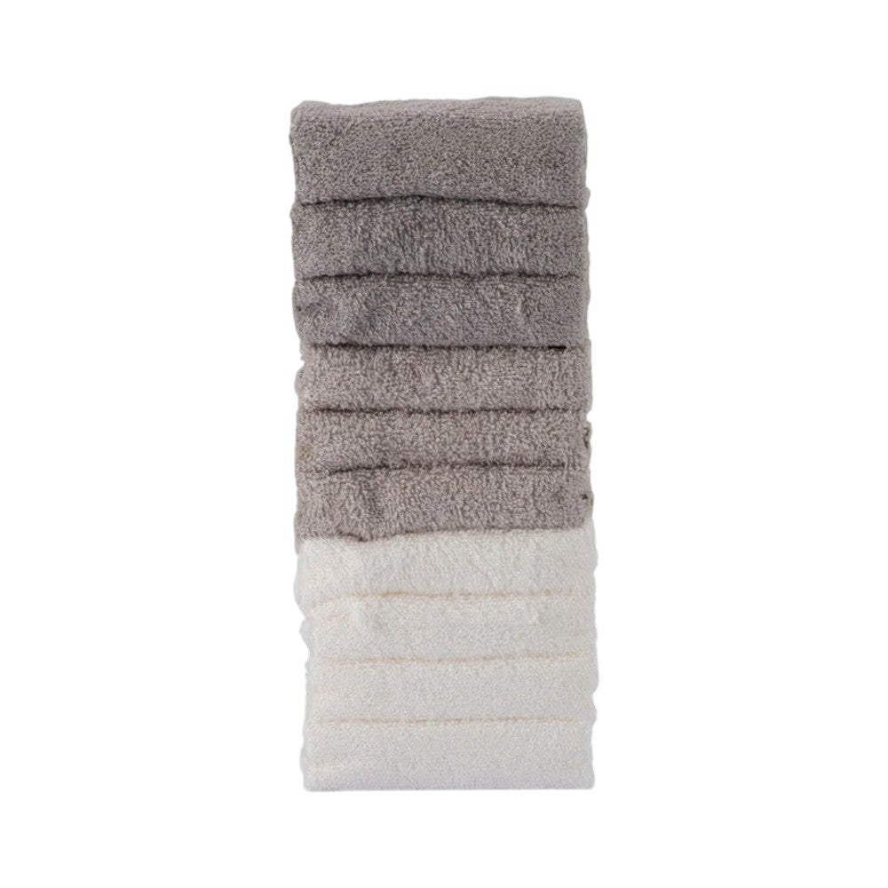 Little Bamboo Towelling Washer 10PK  - Stone Grey
