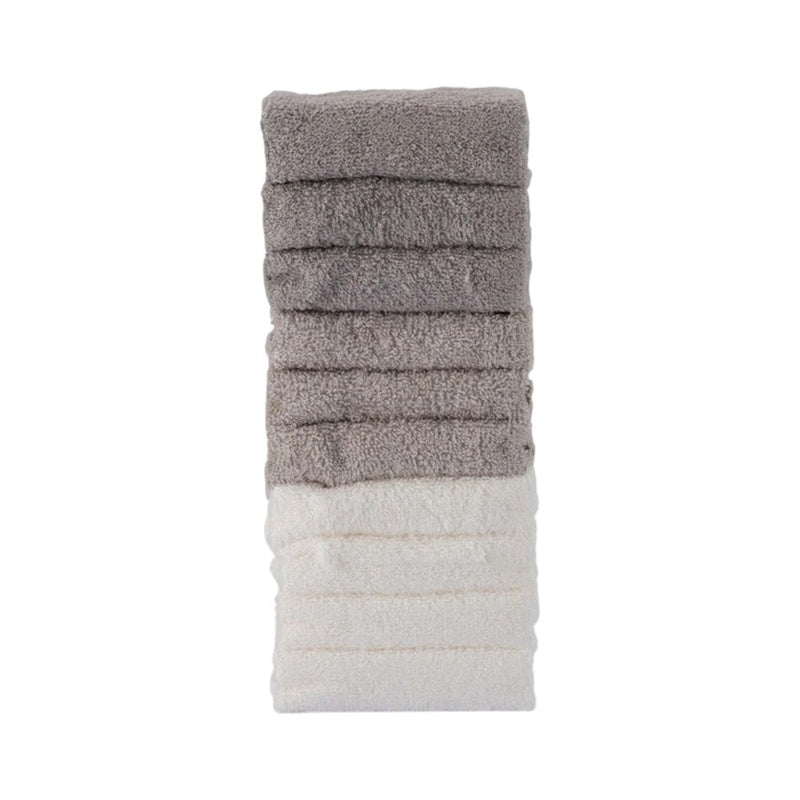 Little Bamboo Towelling Washer 10PK - Stone Grey