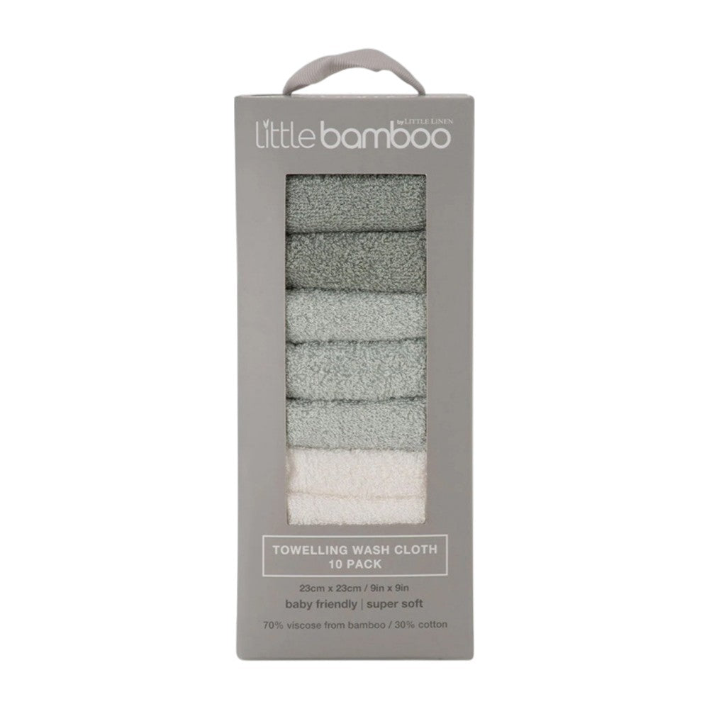 Little Bamboo Towelling Washer 10PK  - Turtle Bay