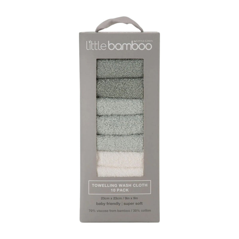 Little Bamboo Towelling Washer 10PK - Turtle Bay